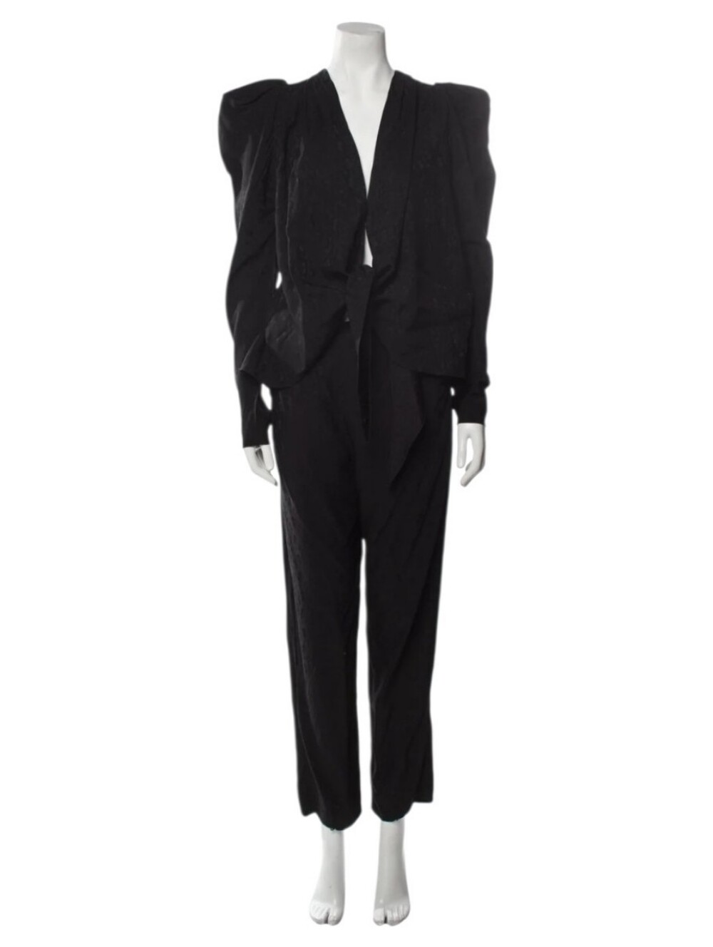 Johanna Ortiz "Splendid Isolation" Black Peephole Jumpsuit With Shoulder Detail